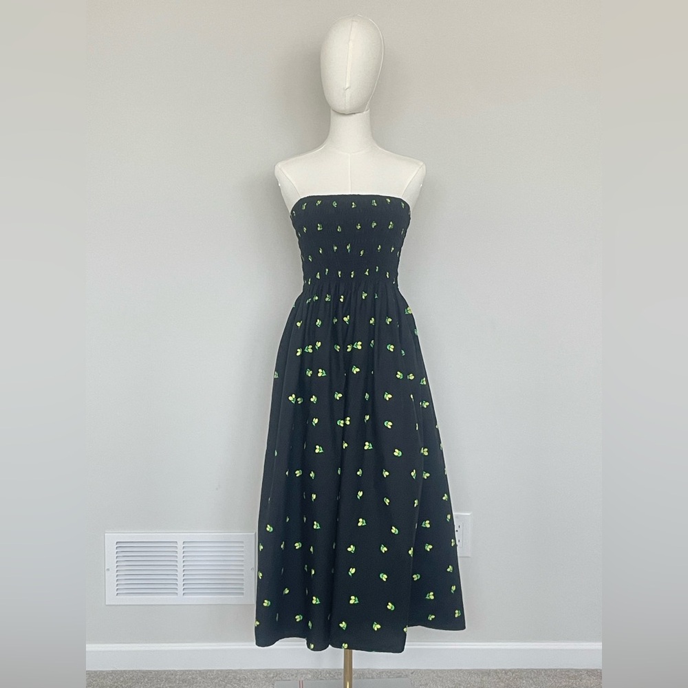 a new day Black Strapless Dress with Lime Accents